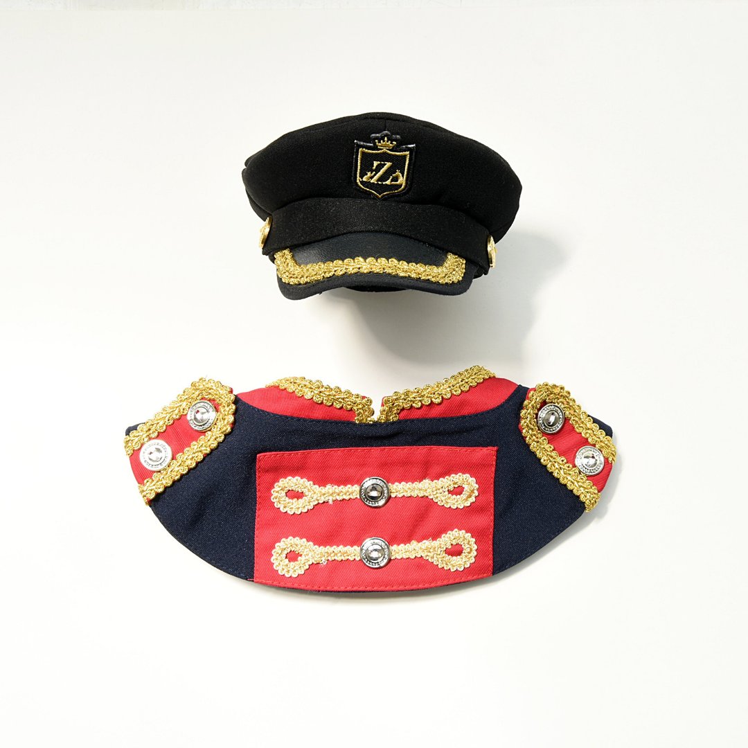 【ZAZAZOO】宠物皇家军服套组 --军礼服+军礼帽 (接单订制款) - 衣/帽 - 棉 蓝色