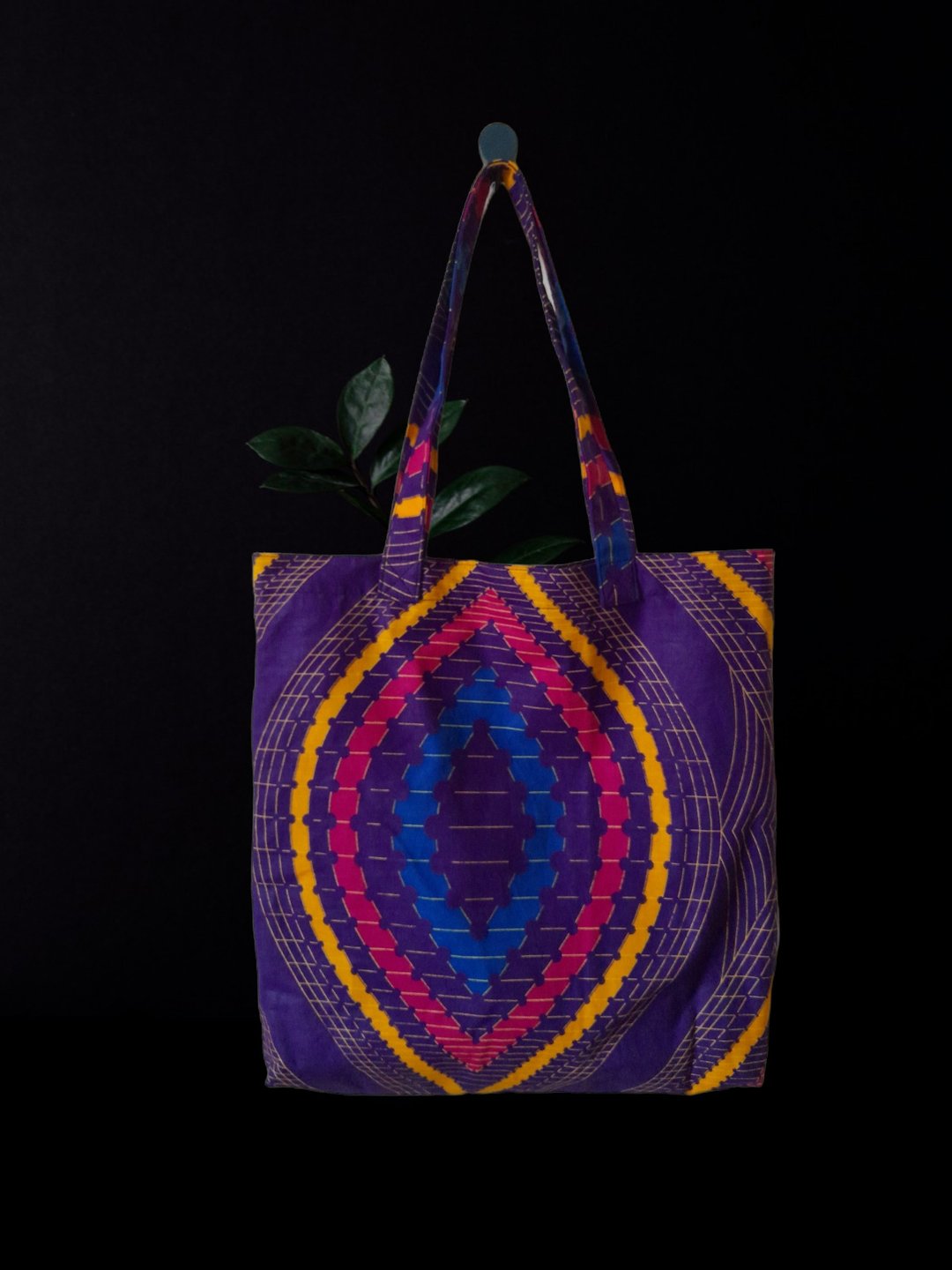 Handmade Summer  African Print Cotton Tote Bag Ankara - 手提包/手提袋 - 棉 紫色