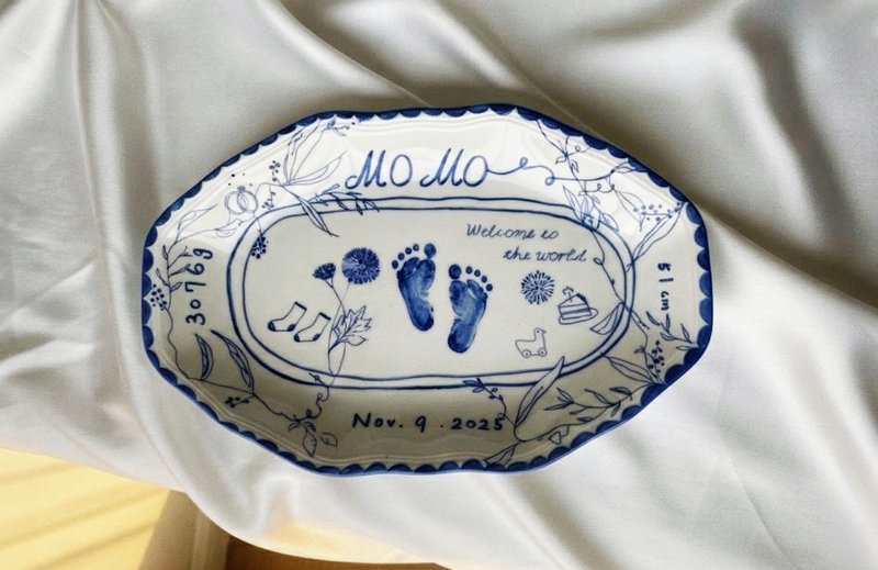 插画定制盘 新生儿礼物 送礼 似颜绘 纪念 定制化 - 订制画像 - 瓷 