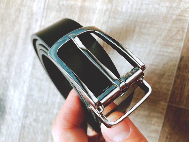 意大利植鞣革 真皮皮带 质感黑 专属烫金/压印 安心出货 SOP - 皮带/腰带 - 真皮 黑色