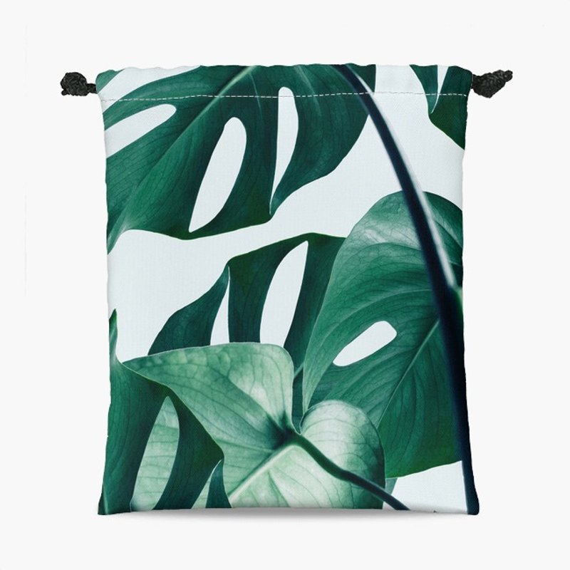 Drawstring Pouch - 束口袋 - Monstera - 化妆包/杂物包 - 其他材质 