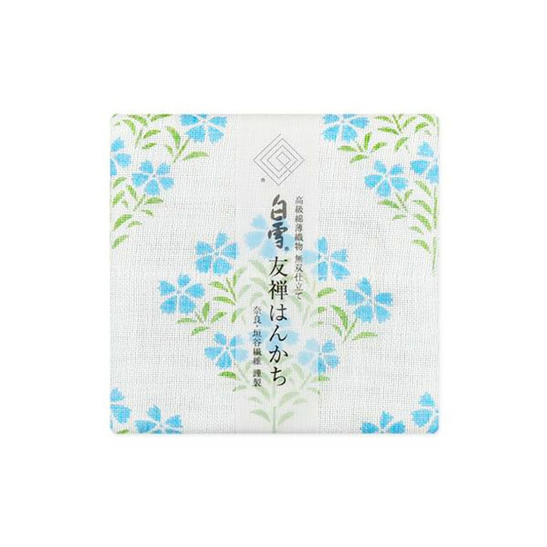 京友禅染手帕 / 碎花 蓝色 - 手帕/方巾 - 棉 蓝色