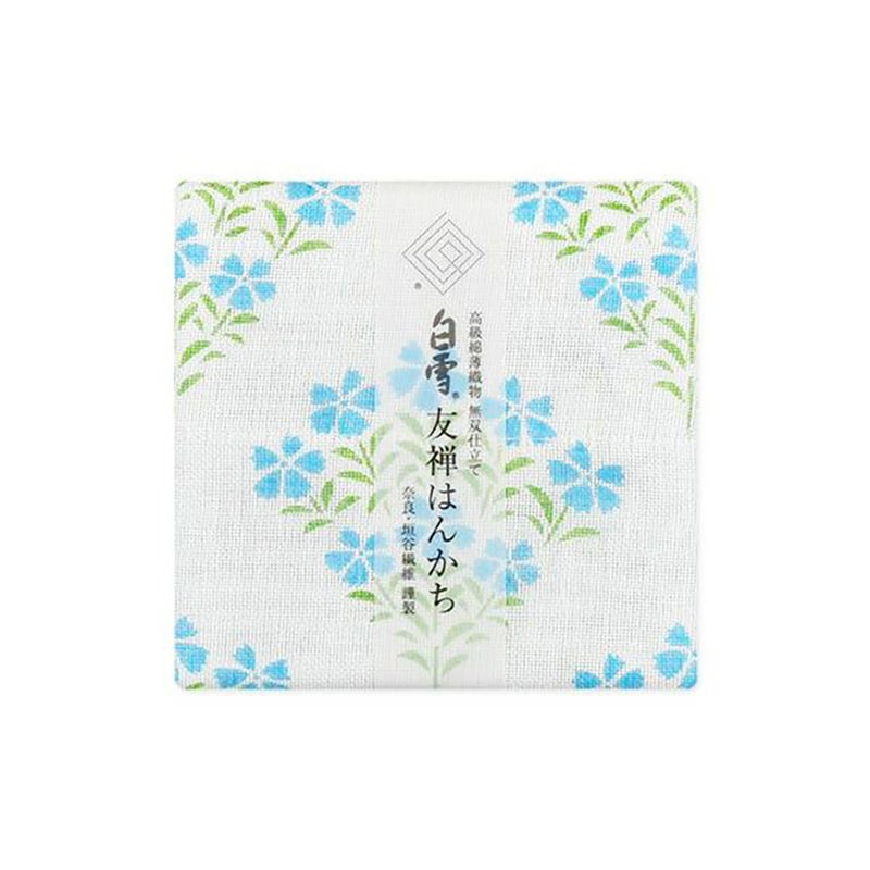 京友禅染手帕 / 碎花 蓝色 - 手帕/方巾 - 棉．麻 蓝色