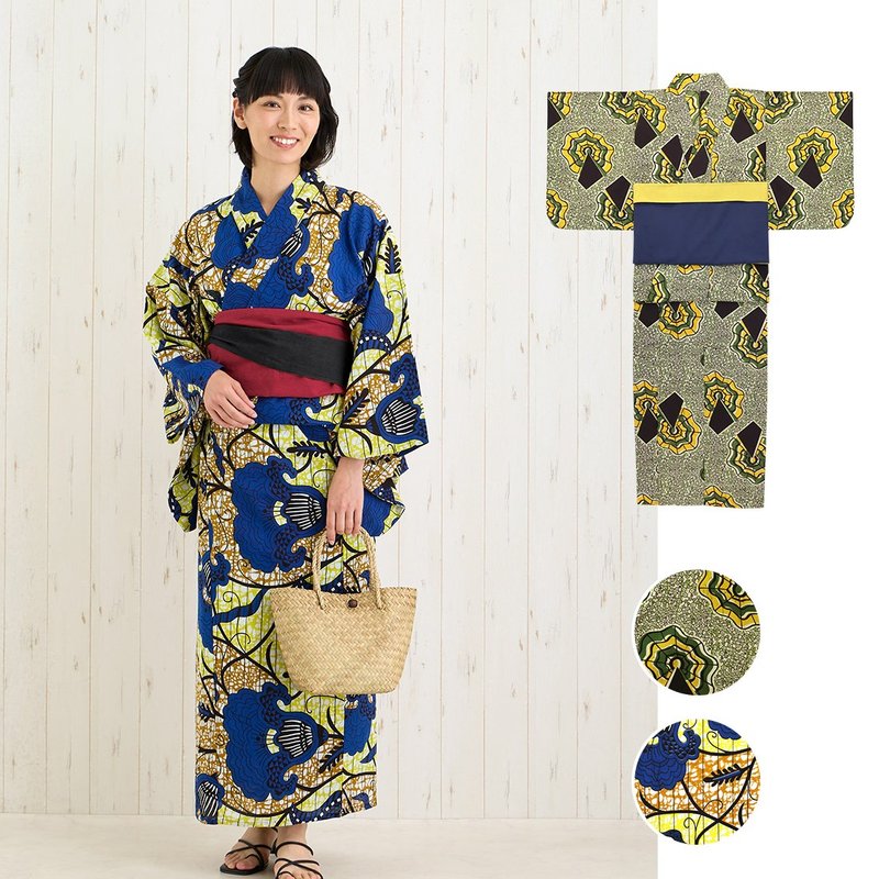 【预订】彩色印花浴衣套装 - 其他 - 棉 蓝色