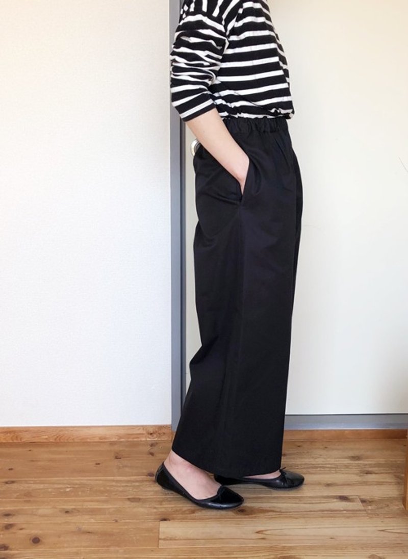 Pinkoi 代购 - 【预购】棉质宽裤9/4长黑 - 女装长裤 - 棉．麻 