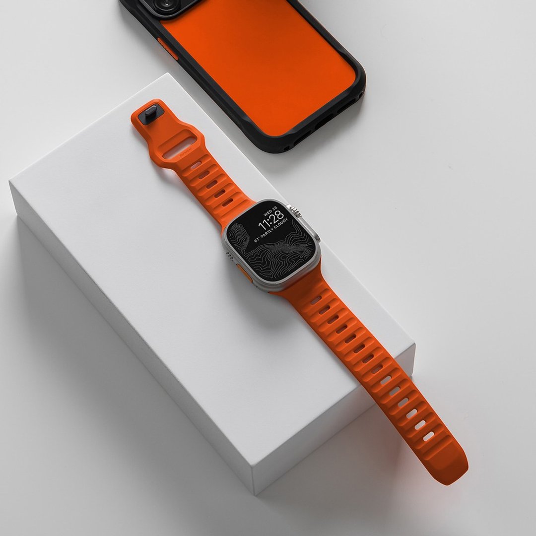 【美国NOMAD】Apple Watch专用运动风FKM橡胶表带-49/45/44/42mm - 表带 - 橡胶 橘色