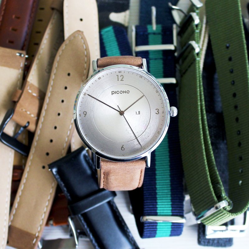 【PICONO】VINYL系列 轻薄真皮表带手表  / VL-6602 - 男表/中性表 - 不锈钢 