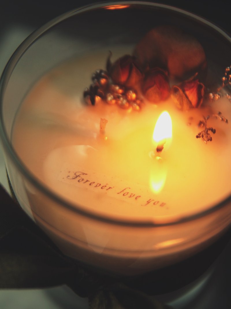 我想对你说 告白蜡烛 情人节礼 干燥花 精油大豆蜡烛  150g - 蜡烛/烛台 - 蜡 多色