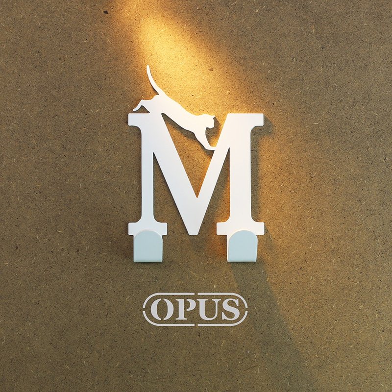 【OPUS东齐金工】当猫咪遇上字母M-挂勾(白)/壁饰挂钩/衣架/无痕 - 墙贴/壁贴 - 其他金属 白色