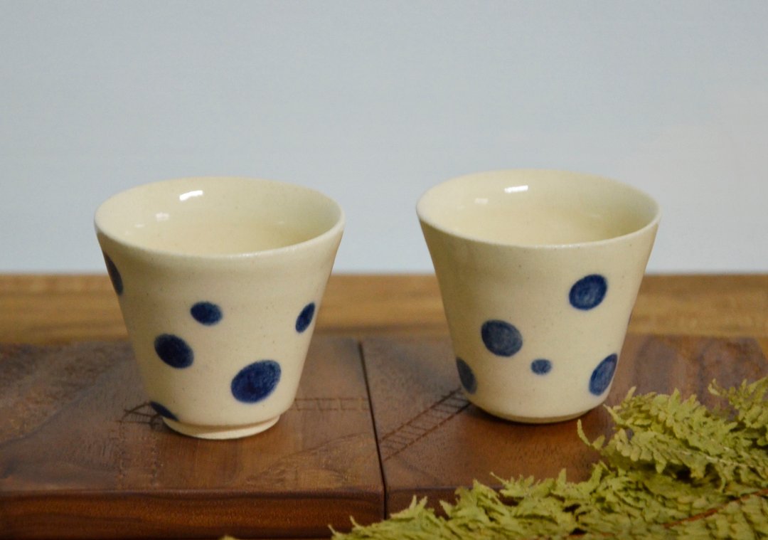 绘白陶小杯III - 茶具/茶杯 - 陶 