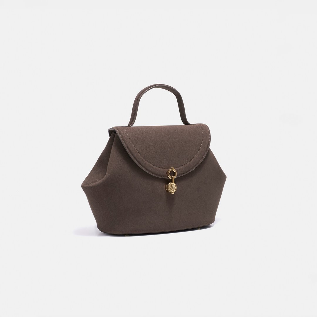 Suede Miro Bag 纯素麂皮 手提包 斜背包 棕色 - 侧背包/斜挎包 - 人造皮革 咖啡色