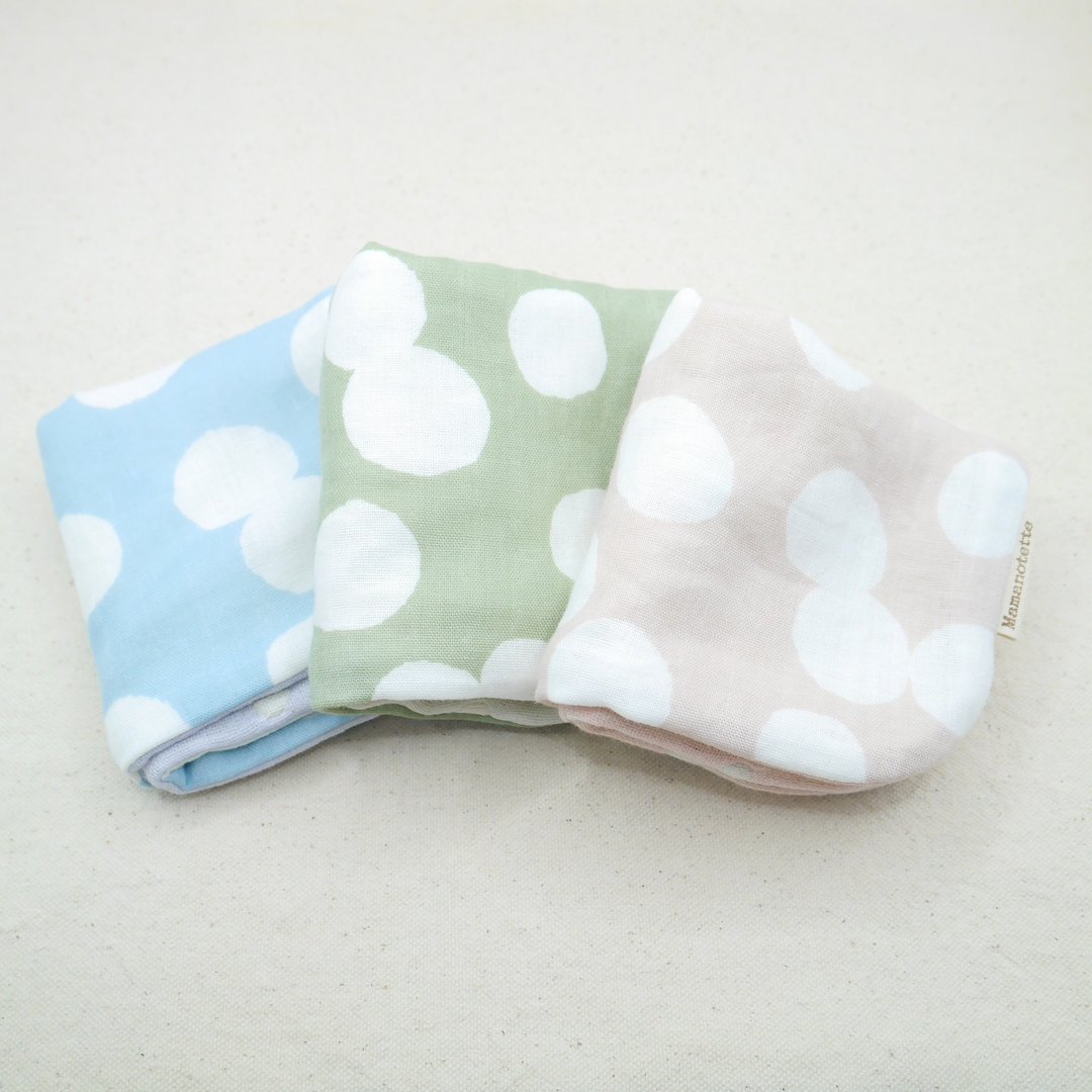 蓬松柔软八层纱布手帕 / Pair Dots - 成双点点 - / L・20×20cm  / Fuwamoko - 手帕/方巾 - 棉 多色