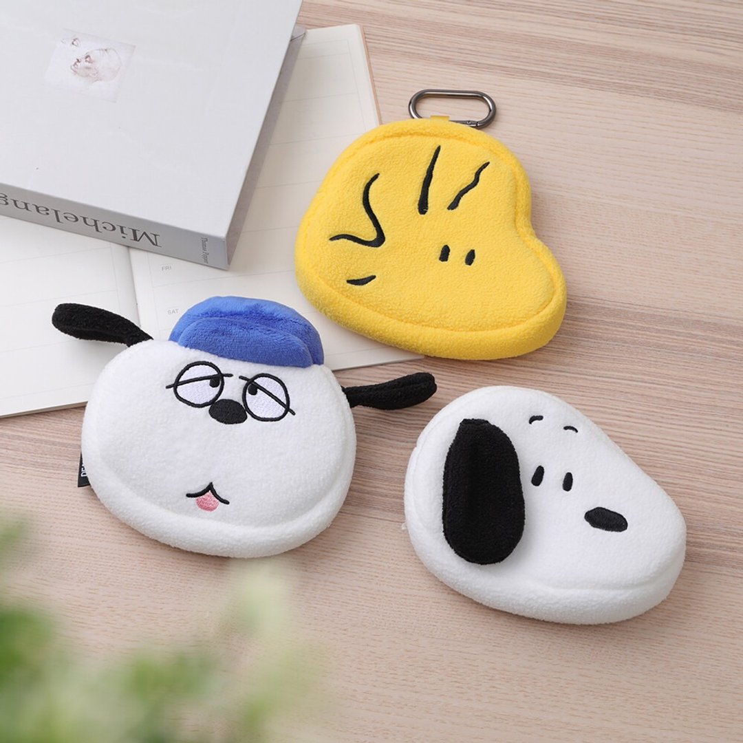 Peanuts史努比绒毛造型零钱包-Snoopy Olaf Woodstock 随身小物包 - 零钱包 - 聚酯纤维 多色