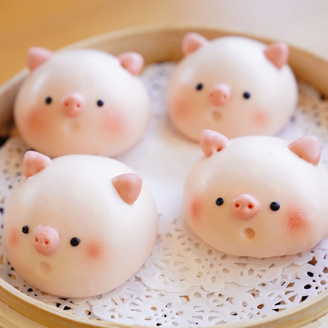 美姬馒头 小猪猪活菌猪高丽菜造型包子 一盒6入 - 其他 - 其他材质 