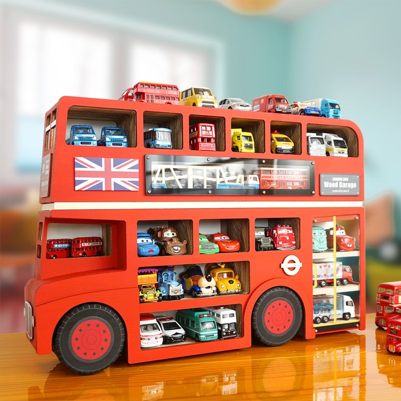 Moving Wood Garage London Bus - 儿童家具 - 木头 红色