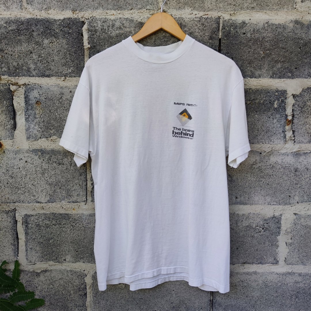 90年代复古 T 恤 The Brain Behind Windows NT by NEC Computer T-Shirt - 男装上衣/T 恤 - 棉．麻 白色