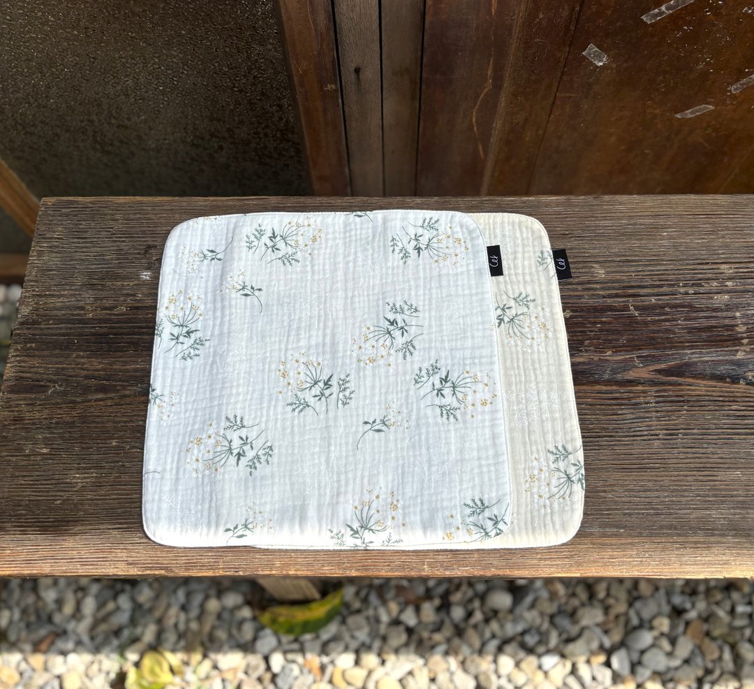 双层二重纱手帕-典雅花系列 - 手帕/方巾 - 棉 