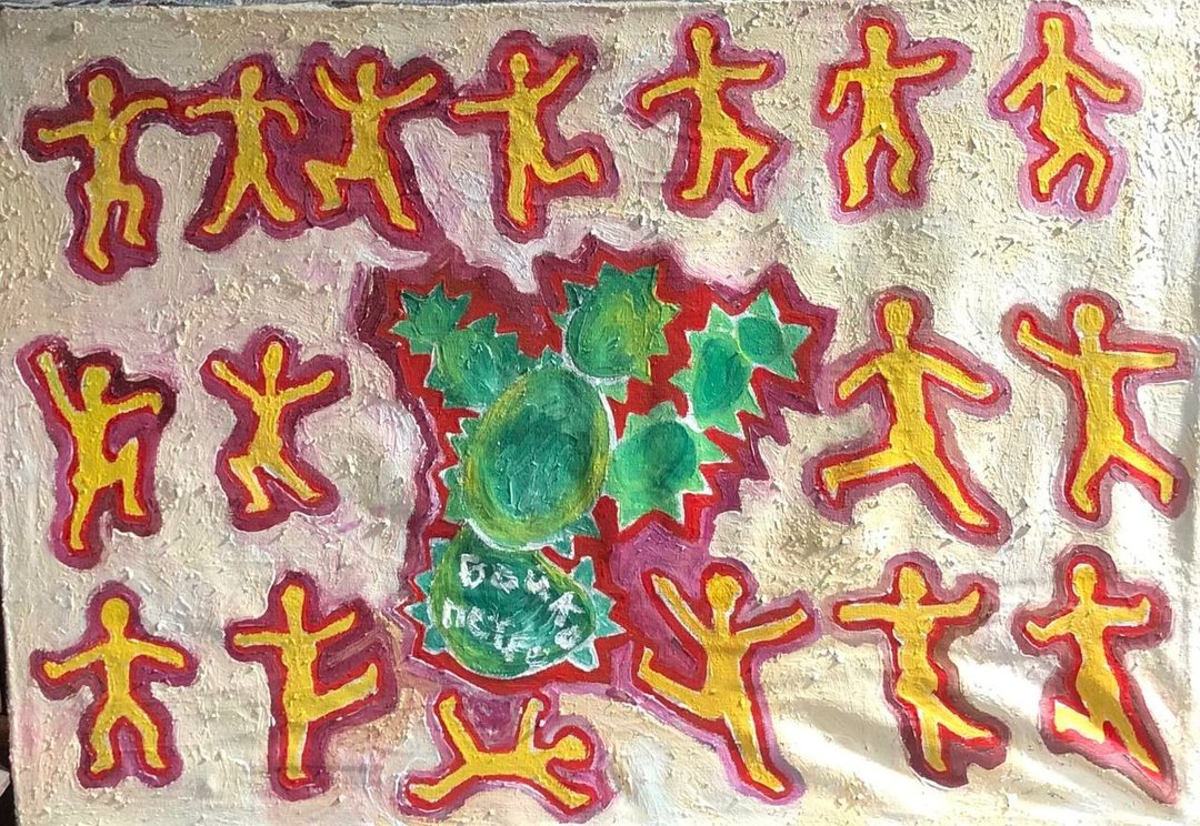 胜利抽象原创油画，布艺墙面艺术，现代主义家居装饰 - 墙贴/壁贴 - 棉 多色