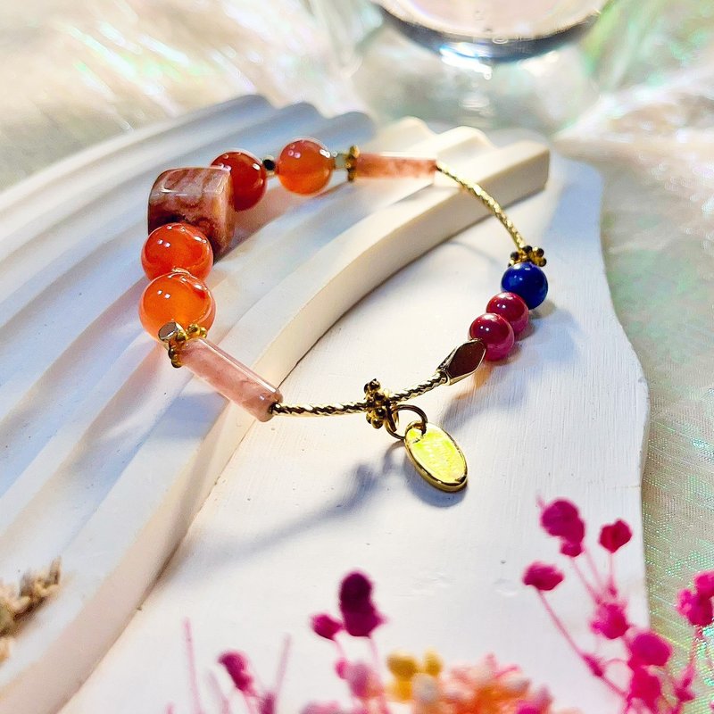 【红毛城|灵魂专属宝物|水晶手环】珊瑚石|红玛瑙|青金石|朱砂 - 手链/手环 - 水晶 红色