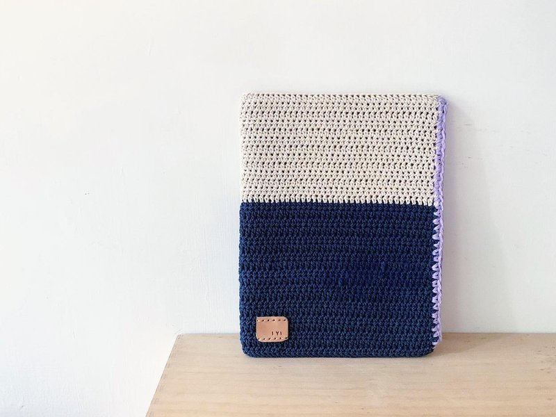 【endorphin】iPad 编织收纳保护套 撞色款 - 电脑包 - 棉．麻 灰色