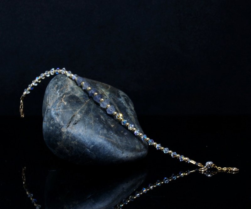 曰本 Cenfill 钢丝 堇青原矿 14K包金 GF Swarovski 水晶手链 - 手链/手环 - 宝石 