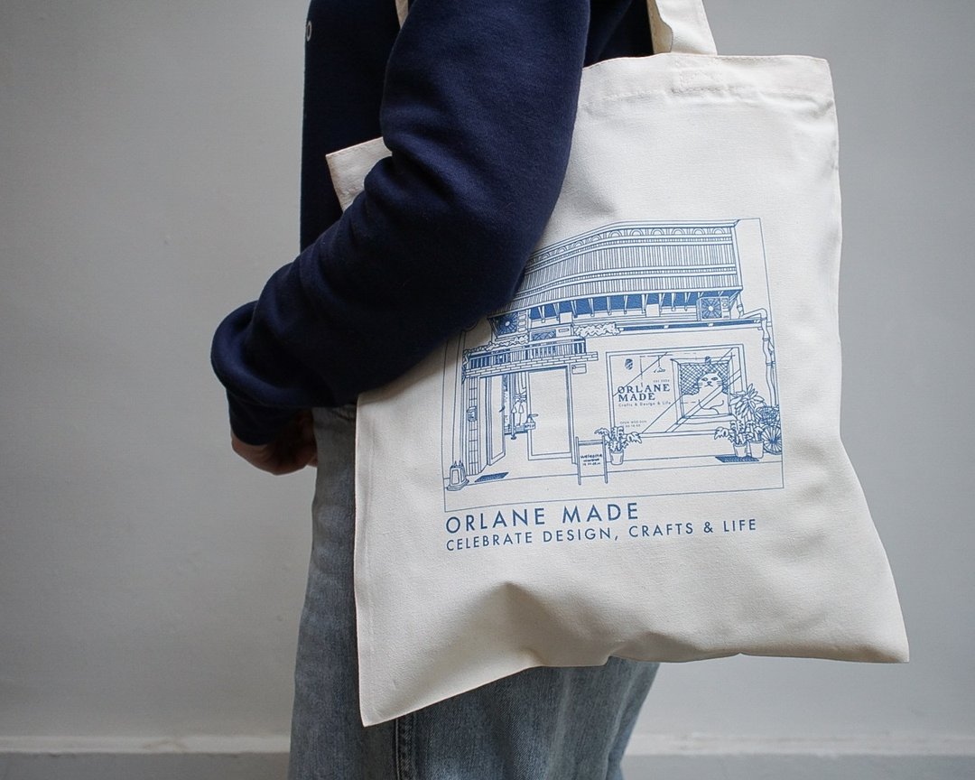 Orlane Made 店面猫帆布袋 - 手提包/手提袋 - 棉 多色