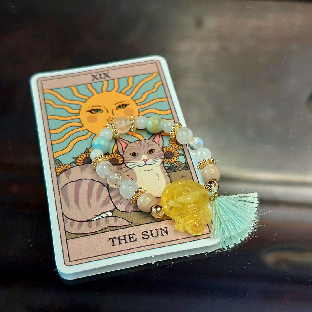 The Sun戒指 | 琥珀蜜蜡 | 蓝月光 | 白蝶贝 | 彩虹石 | 一品一拍 - 戒指 - 水晶 
