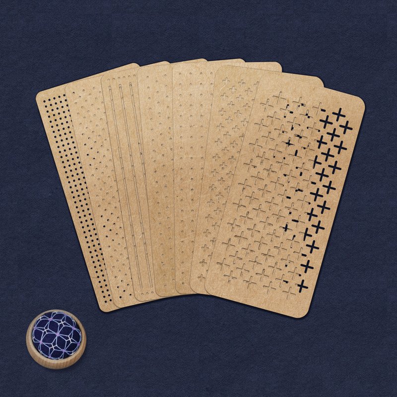 刺绣压克力模板 7款刺子绣杯垫 蓝染boro刺子绣 Sashiko网格点状 - 其他 - 压克力 透明