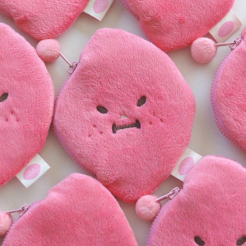 Wanggooma Coin Purse - Raccoon Factory - 零钱包 - 棉．麻 粉红色