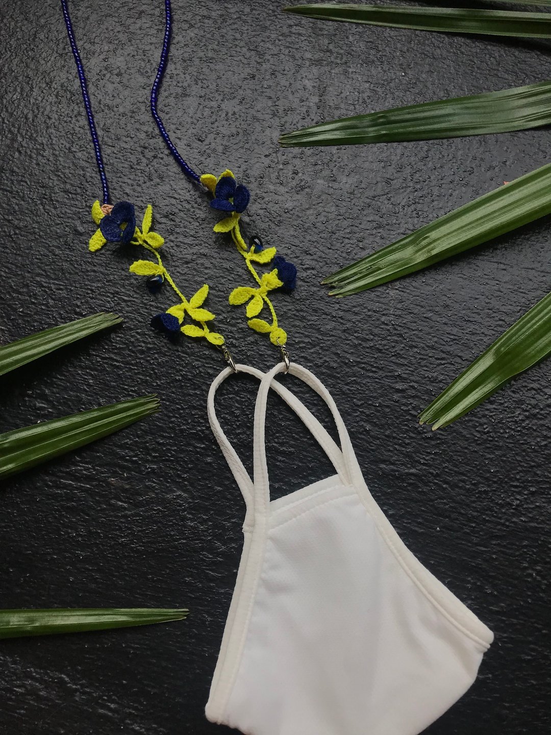 禮物 口罩鍊、眼鏡鍊兩用 Little Bean crochet |ROYALBLUE| - 口罩 - 贵金属 蓝色