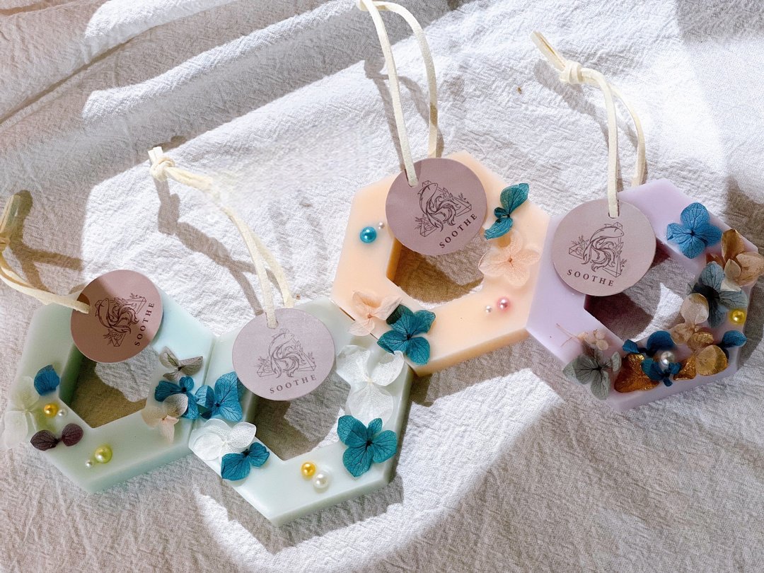 六边形花圈香氛蜡片/定制化婚礼小物 - 蜡烛/烛台 - 蜡 
