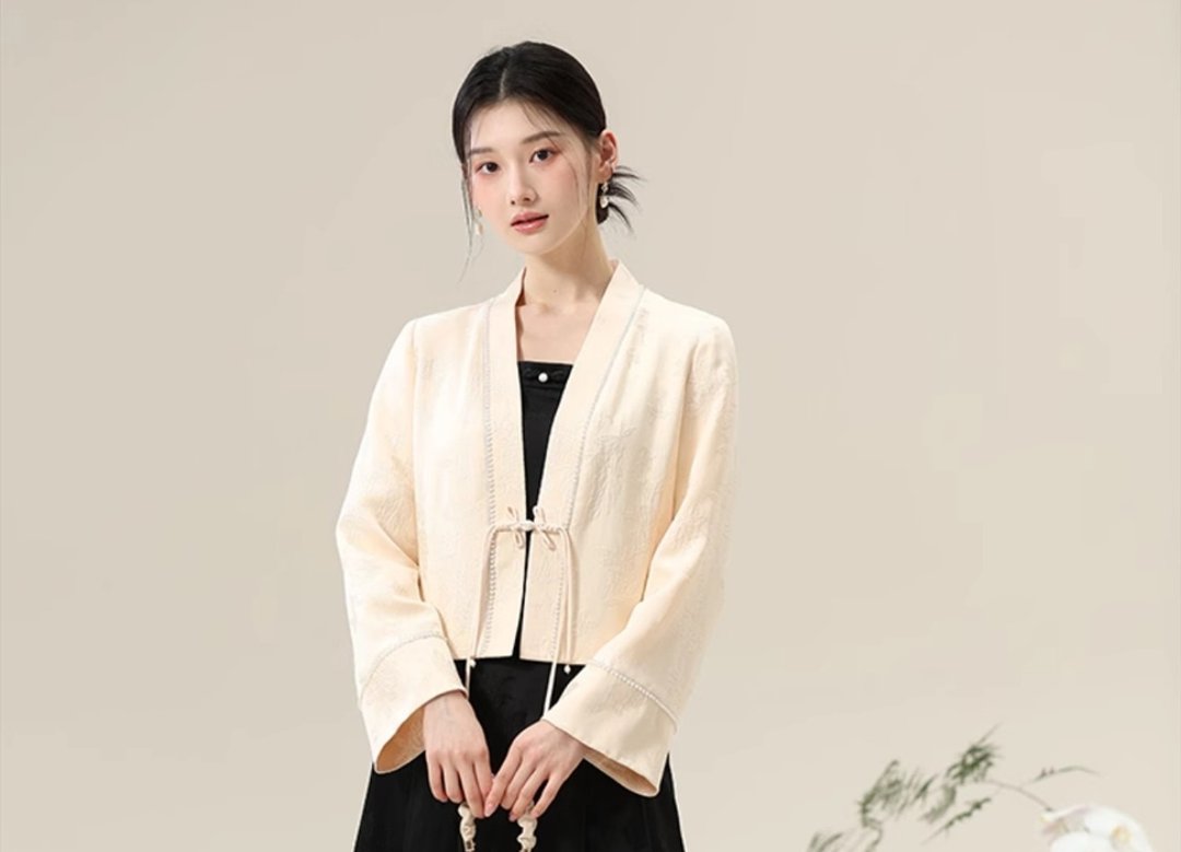【对襟提花】新中式复古中国风 外披/吊带上衣/半裙 - 女装上衣 - 其他材质 多色
