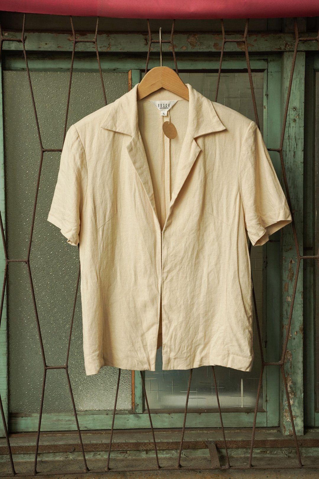 纯情百货行 Vintage 古着 古着外套 夏季短袖外套 鹅黄麻外套 S21 - 女装西装外套/风衣 - 棉 黄色