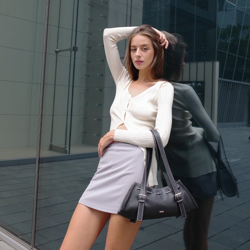 WOVE - Rocking 黑色款 斜肩包 - 手提包/手提袋 - 人造皮革 黑色