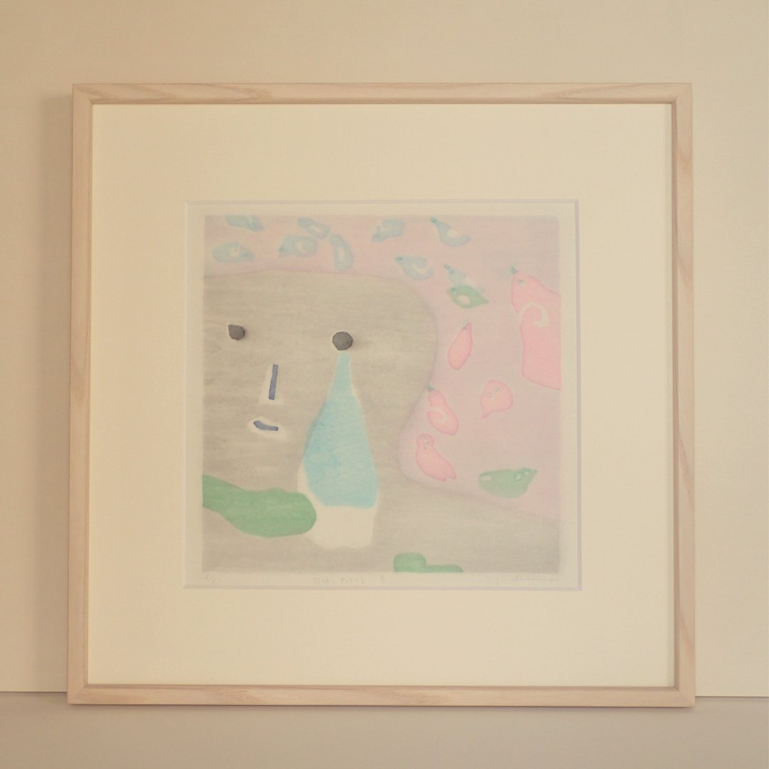 Water-based woodblock print [Winter coming at the same time] Sheet only Winter color Awa Japanese paper - 海报/装饰画/版画 - 纸 紫色