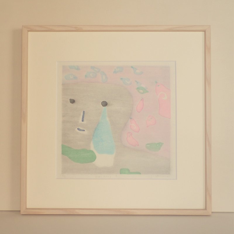 Water-based woodblock print [Winter coming at the same time] Sheet only Winter color Awa Japanese paper - 海报/装饰画/版画 - 纸 紫色