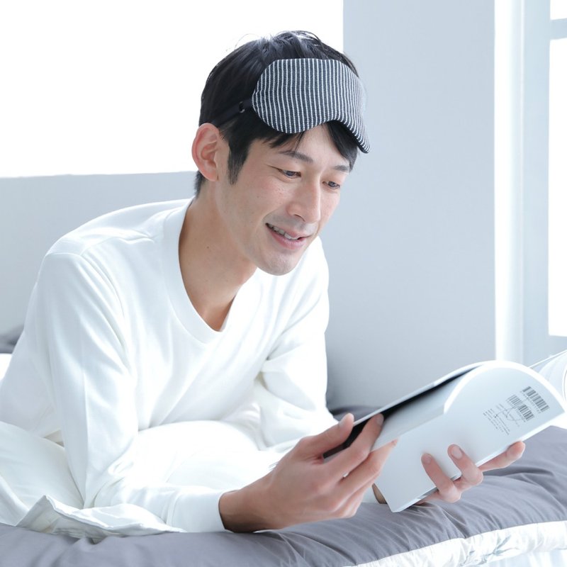 Pure  Hickory Black/眼罩/旅游/睡眠/strip/条纹 - 眼罩 - 棉．麻 黑色