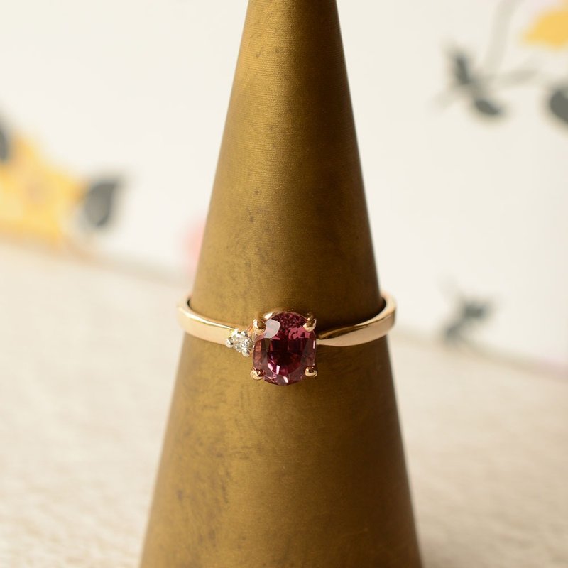 蓝宝石戒指 粉红色蓝宝石 日本制造 10K金 - 戒指 - 宝石 