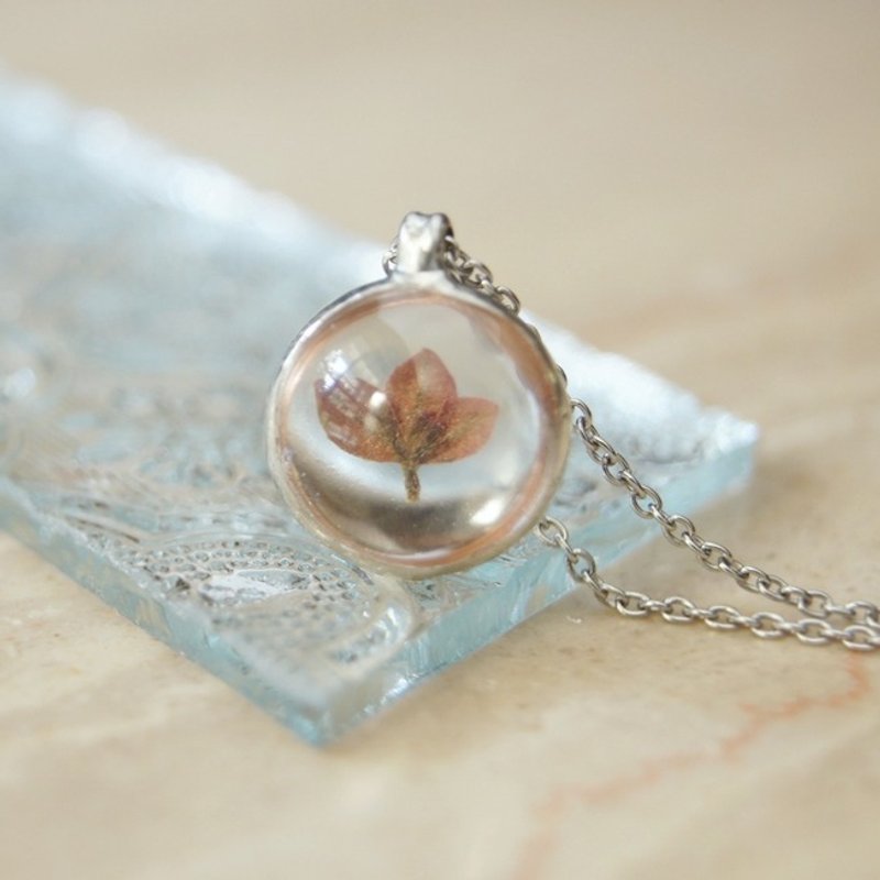 露珠项链-叶子花 - 项链 - 玻璃 透明