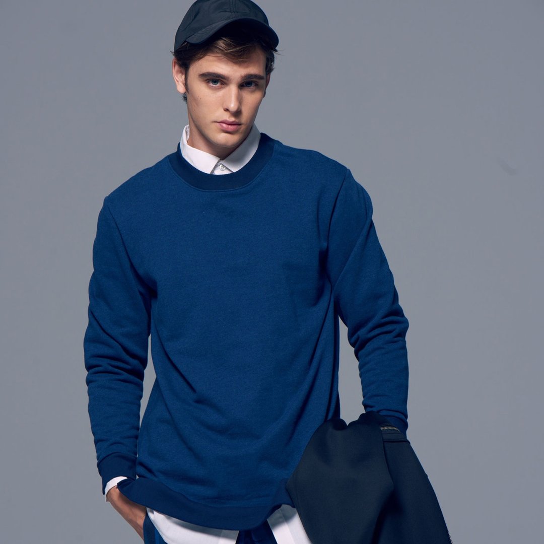 Stone'As Long Sleeve T-Shrit In Blue / 大学tee 牛仔蓝 卫衣 - 男装上衣/T 恤 - 棉 蓝色
