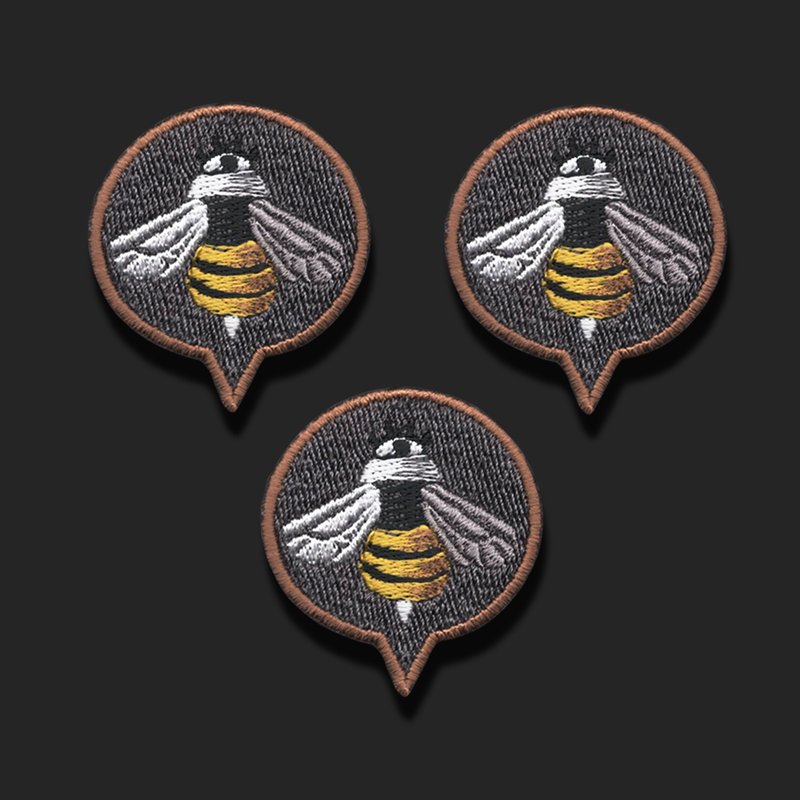 'Gangster Bee' Patch Design - 贴纸 - 绣线 多色