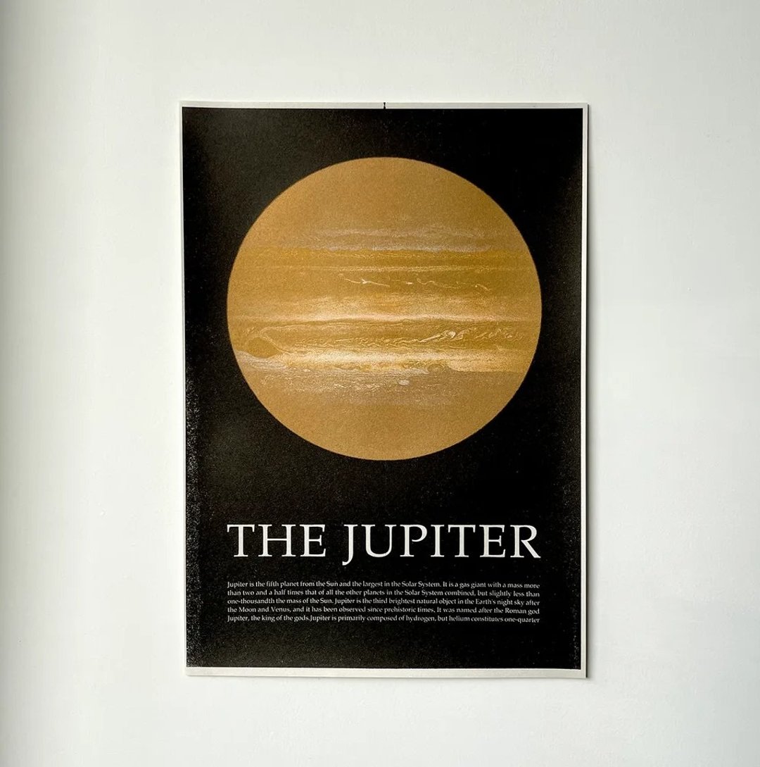 Risograph Museum Poster A3星球系列海报 THE JUPITER / 木星 - 海报/装饰画/版画 - 纸 金色