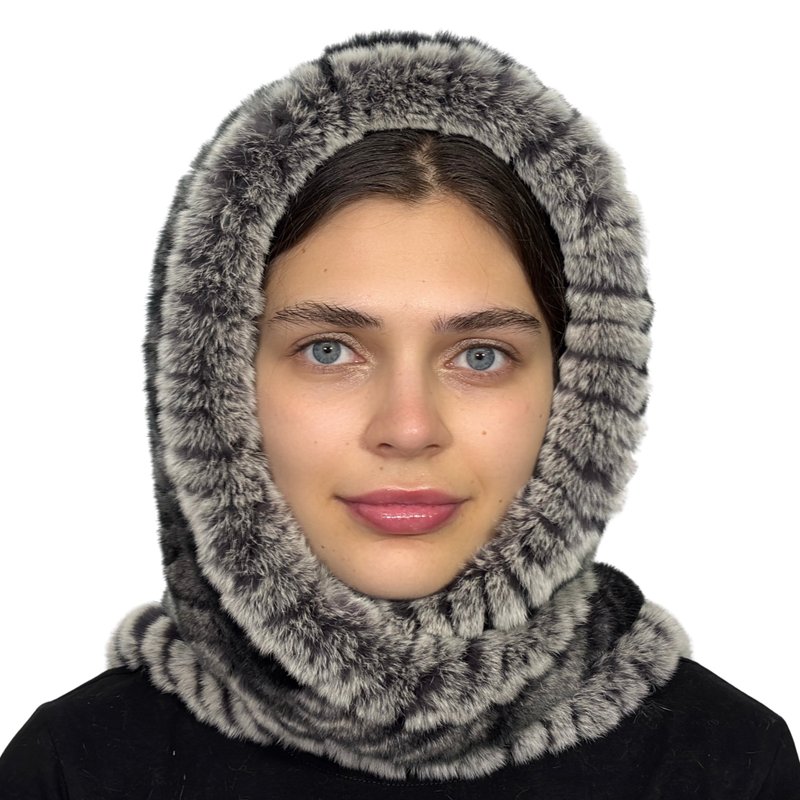 女士兔毛帽 冬季真毛帽 针织连帽款式 - 丝巾 - 其他材质 多色