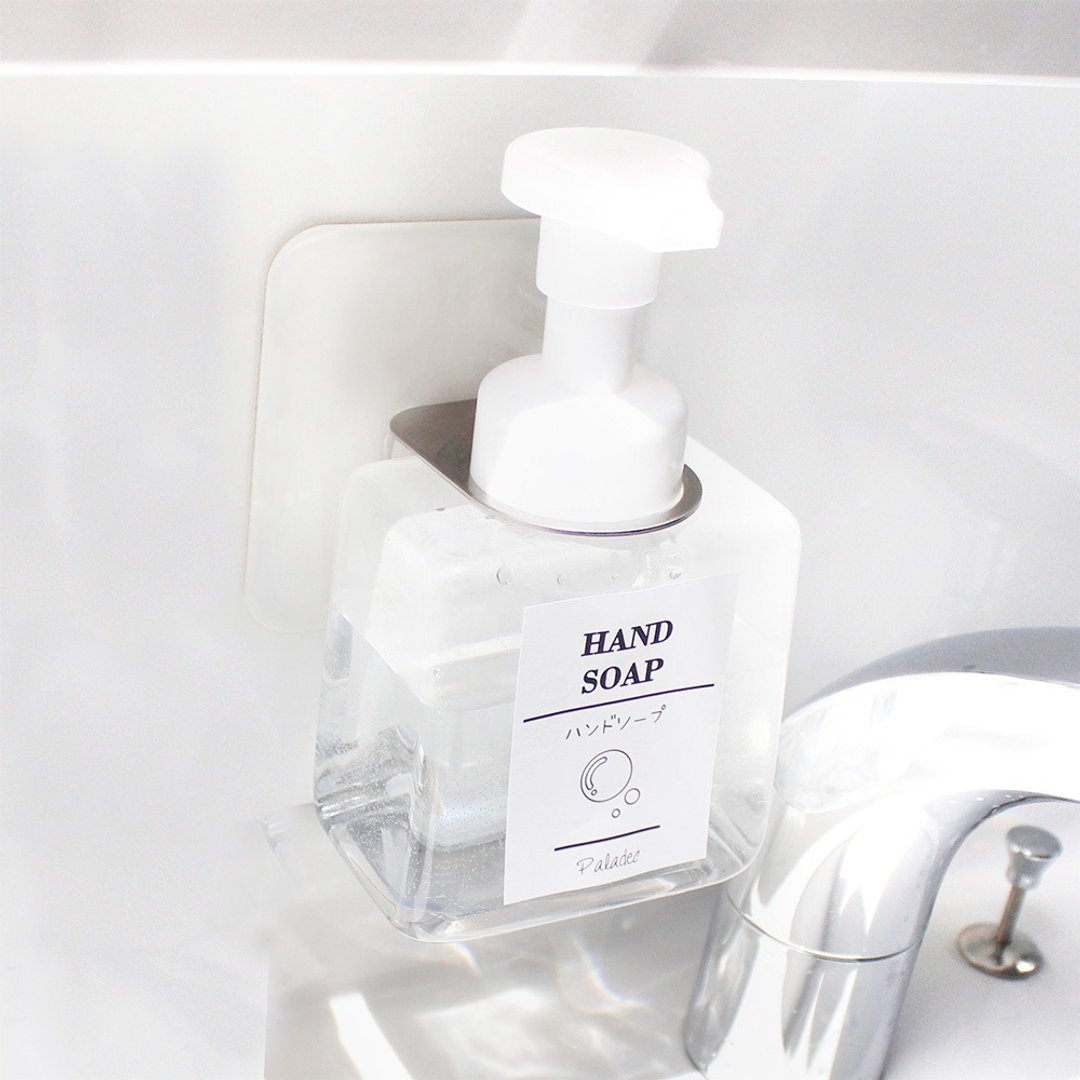 Foam wash hand milk rack Otel Magic Sticky Hook Foam Soap Bottle Holder Hole diameter 43mm Foam soap bottle holder MUJI - 卫浴用品 - 塑料 白色