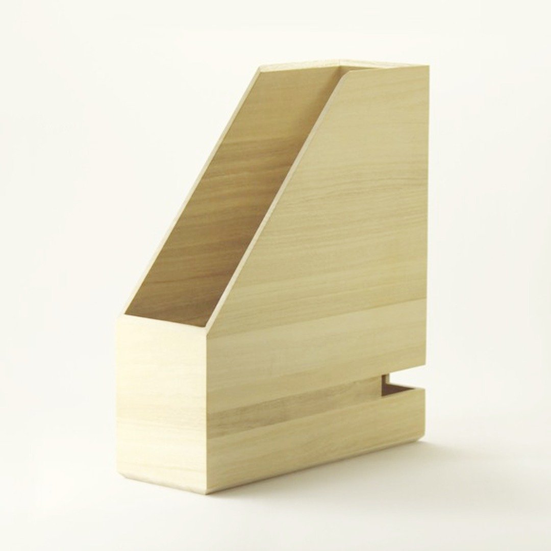 Paulownia A4 Box File Vertical - 收纳用品 - 木头 卡其色
