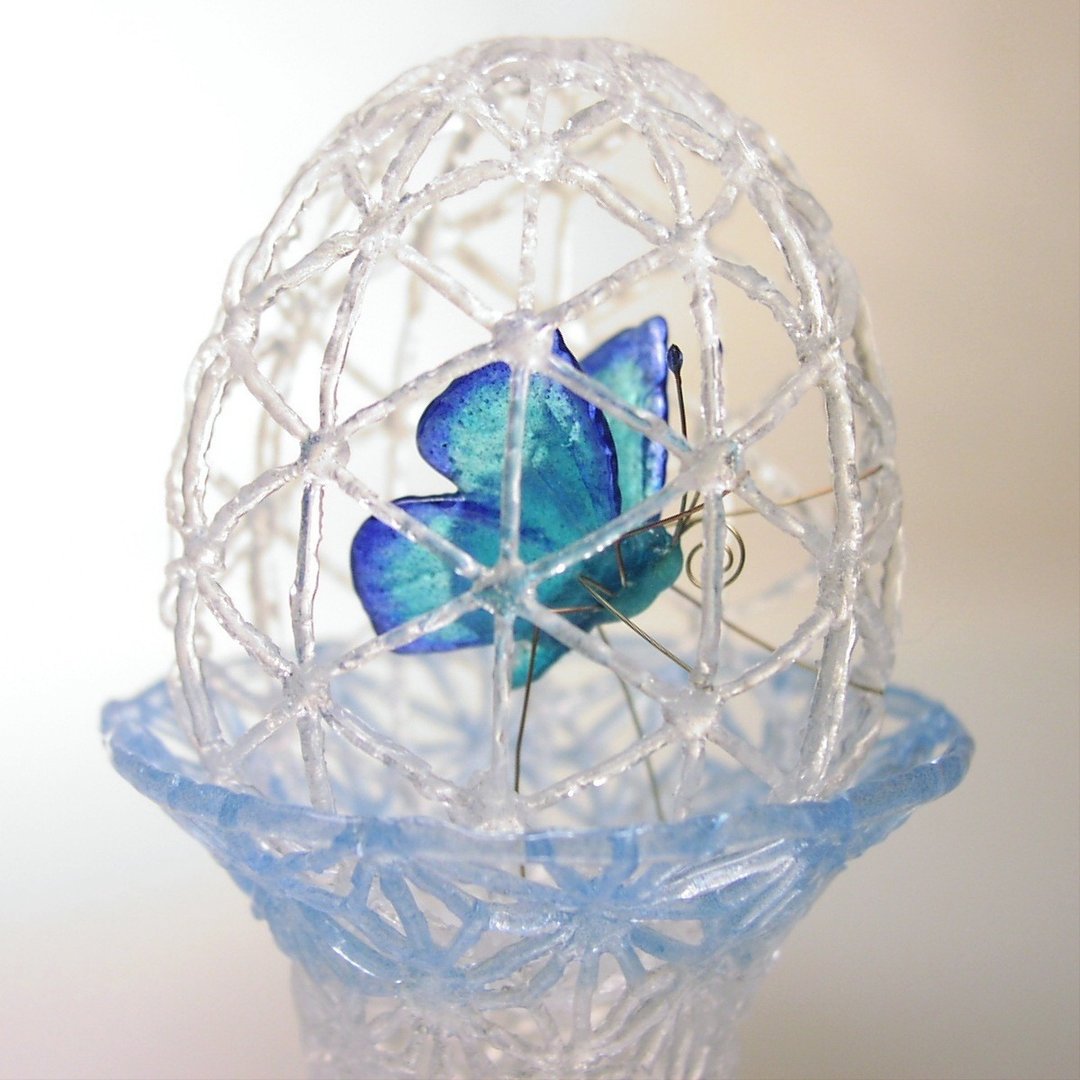 Glass of butterfly clam in race Egg (Blue) - 摆饰 - 玻璃 蓝色