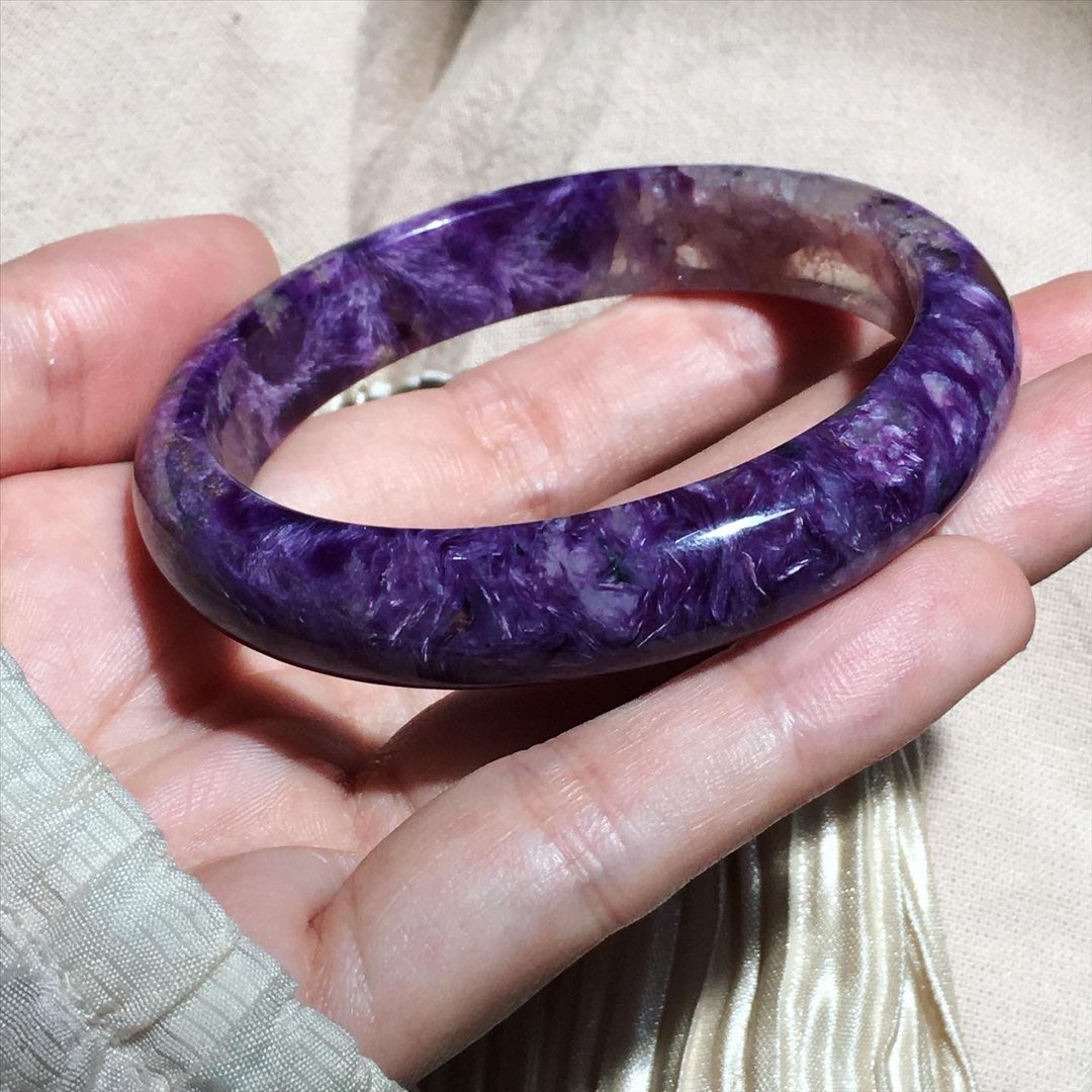 【Lost and find】天然 花朵 紫龙晶 手镯 56.5 - 手链/手环 - 宝石 紫色
