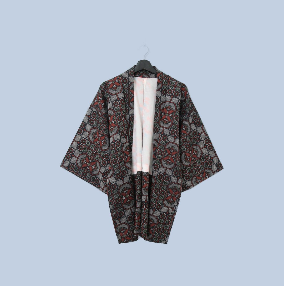 Back to Green-日本带回羽织精致沈稳规律图腾kb-24/vintagekimon - 女装休闲/机能外套 - 丝．绢 