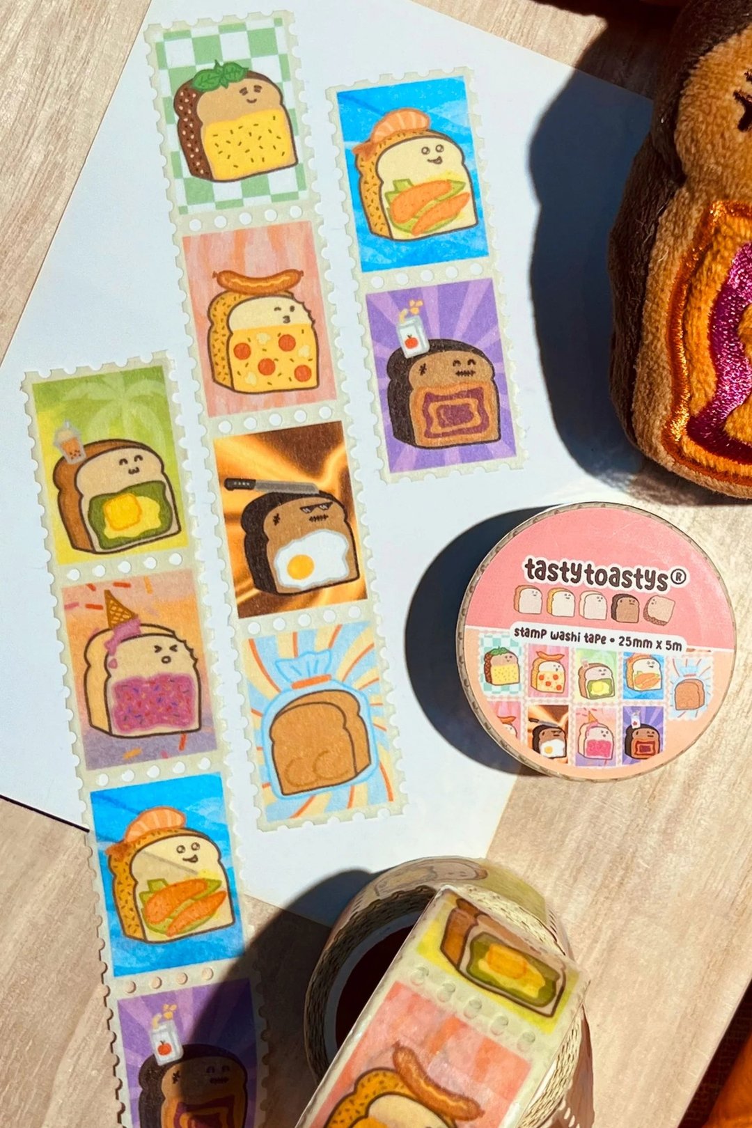 温心吐司 Tasty Toastys 吐司流行色彩 邮票和纸胶带 - 纸胶带 - 纸 