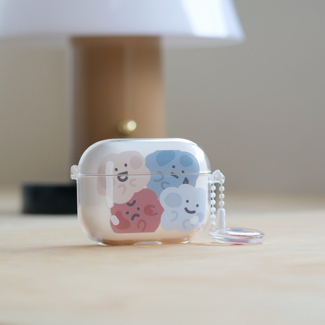 挤成一团-AirPods1/2/3/Pro/Pro2 韩国连体耳机保护套 耳机壳 - 耳机收纳 - 塑料 透明